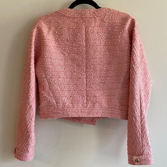 LoveShackFancy Keiran Cropped tweed Jacket in Pastel Peony - Picture 10 of 12